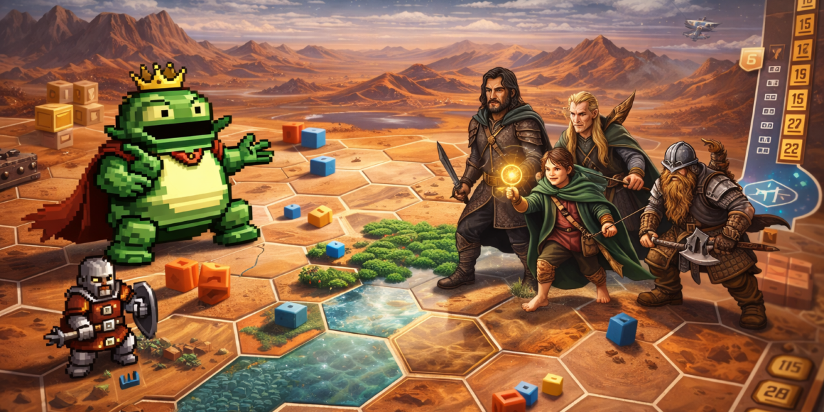 bohaterowie boss monster i wladcy pierscieni na marsie