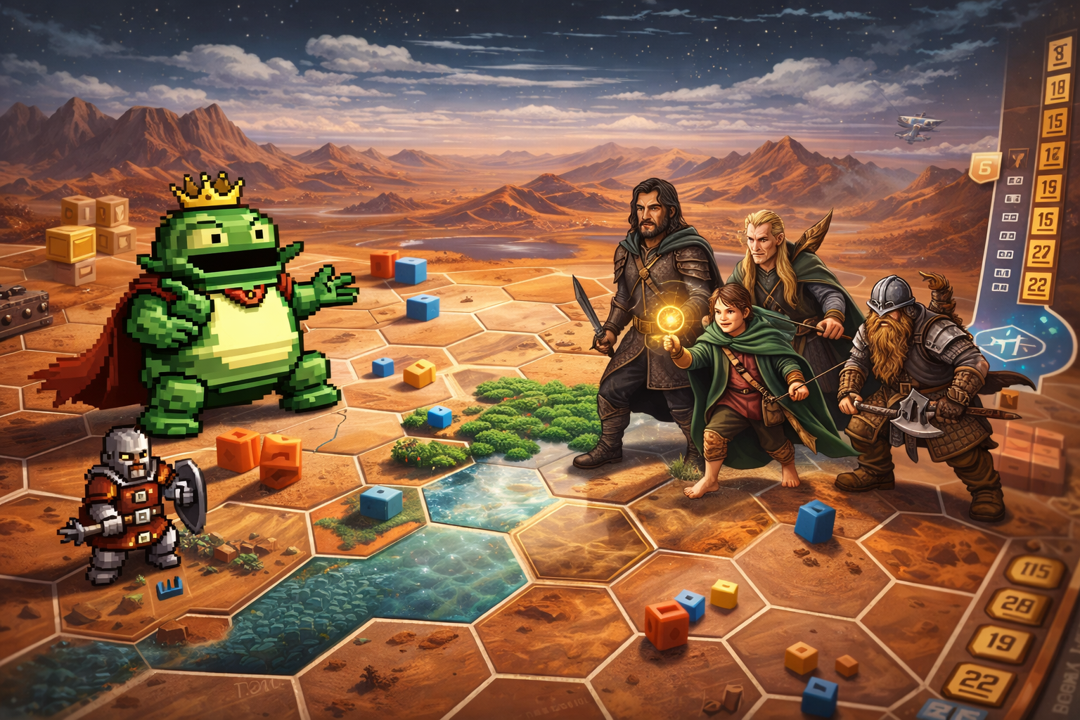 bohaterowie boss monster i wladcy pierscieni na marsie